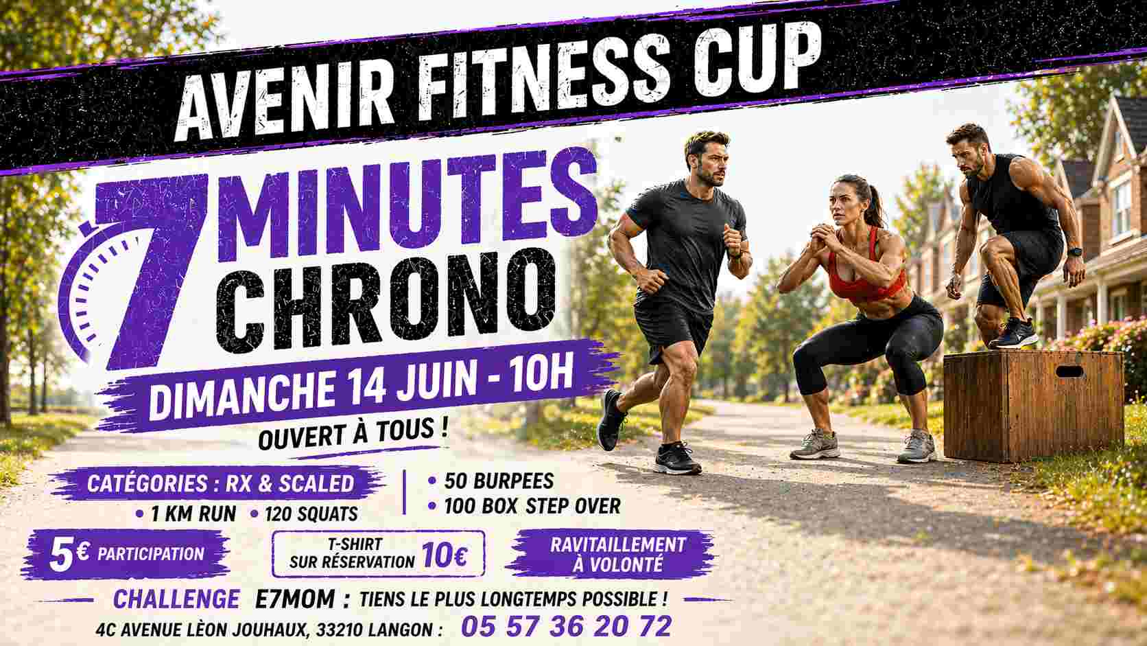 Avenir Fitness Cup — 7 Minutes Chrono — compétition E7MOM à Langon le 14 juin 2026