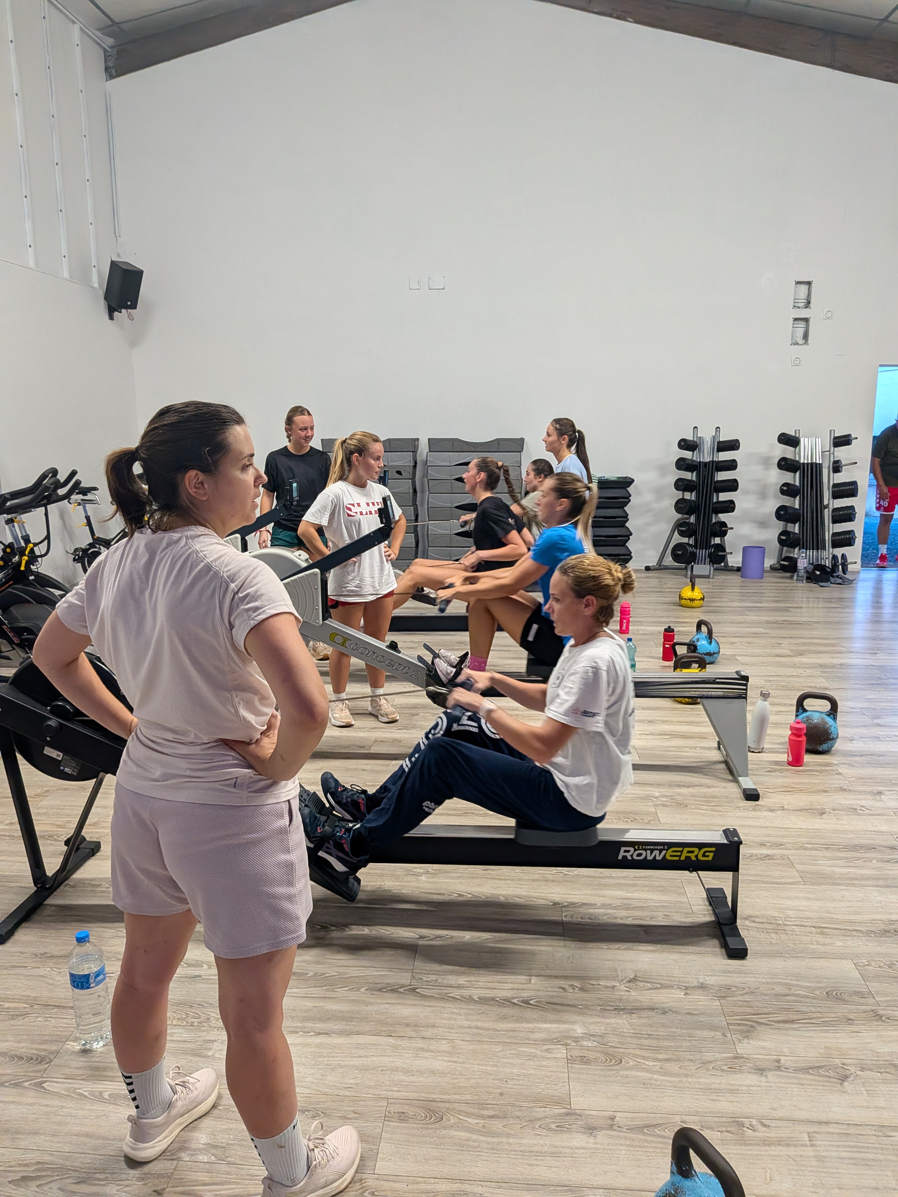 Atelier rameur pendant la soirée cardio du Stade Langonnais Handball à Avenir Fitness Langon