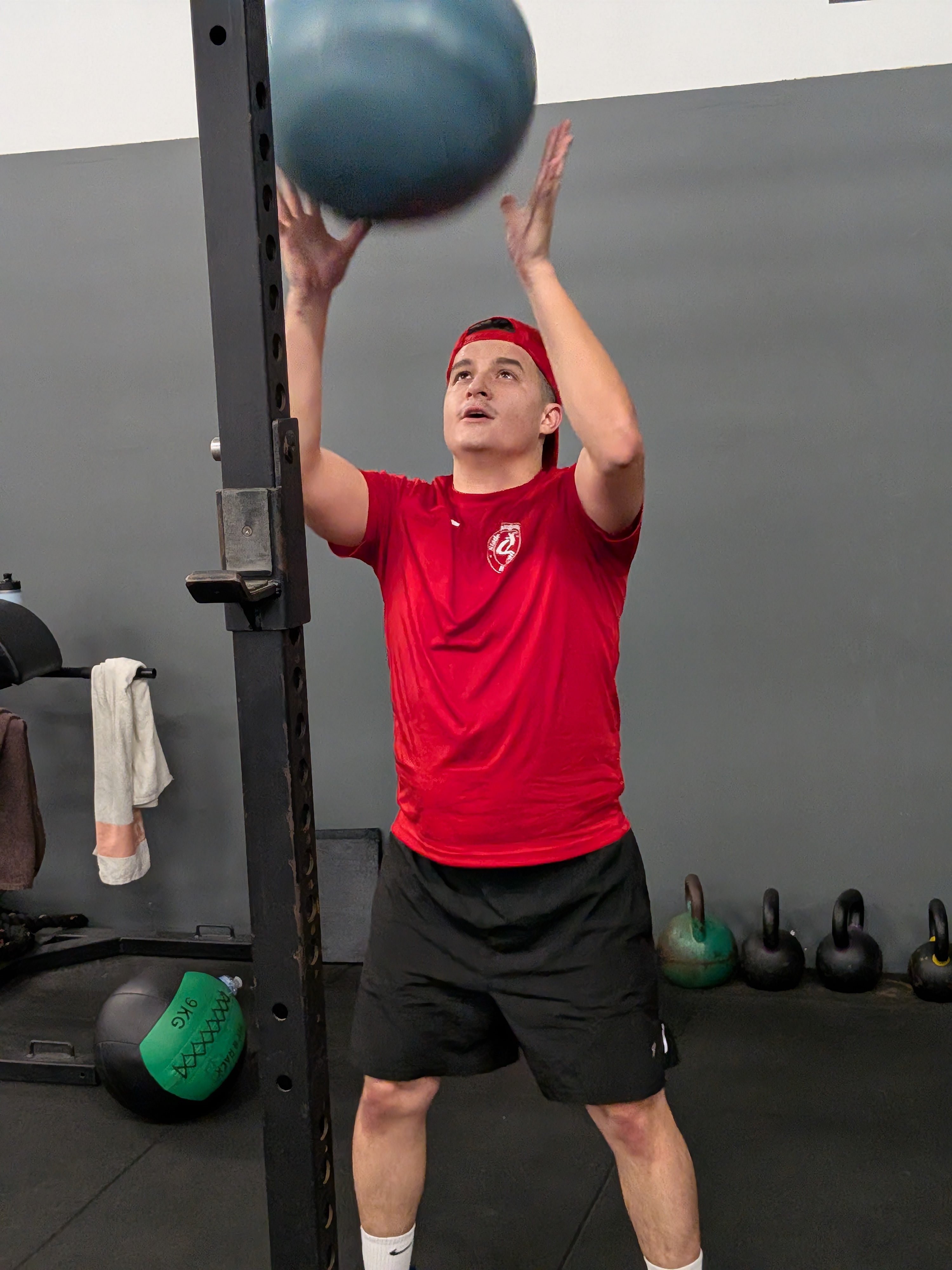 Atelier wall ball pendant l'entraînement du Stade Langonnais Handball à Avenir Fitness Langon
