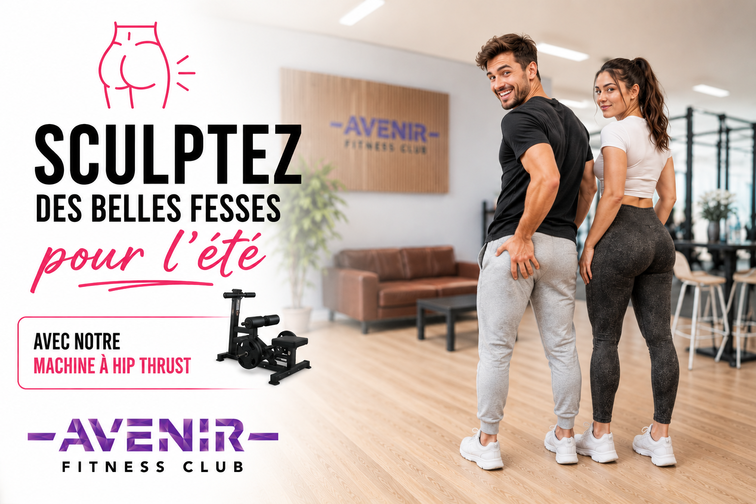 Machine à hip thrust debout Bodytone à Avenir Fitness Langon — muscler ses fessiers efficacement