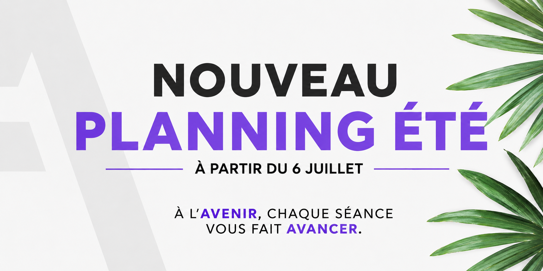 Nouveau planning d'été Avenir Fitness Langon à partir du 6 juillet